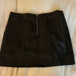 Eloquii Black Faux Leather Mini Skirt